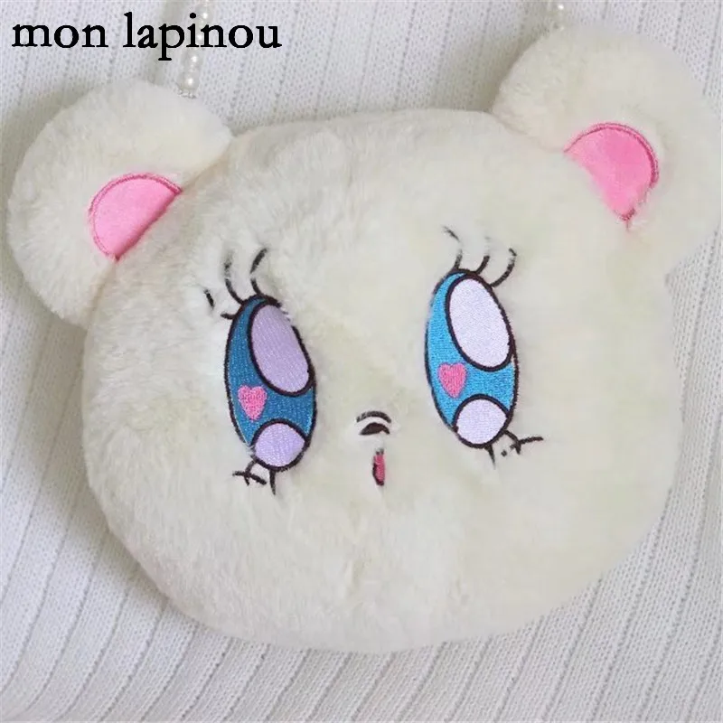 Plush Bear Backpack Japanese Kawaii Bear Bag Animal Girls School Bag Round Shape Shoulder Bags Backpack Women Soft Bear Toys