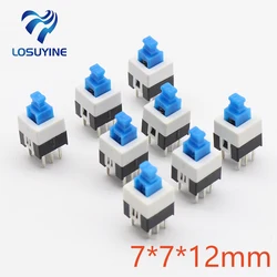 30pcs/lot Square 7x7x12mm 6 Pin DPDT Mini Push Button Self-locking Switch G64 Multimeter Switch