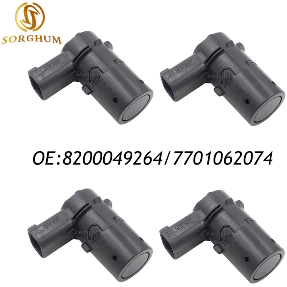 

4PCS 8200049264 Parking Sensor For Renault Citroen Peugeot Saab 9-5 7701062074 Black