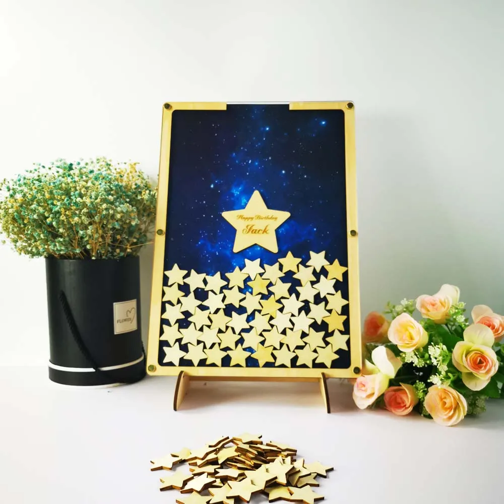 

Personalised Drop top Guest Book Alternative Drop Box Custom Baby Shower Wishes Starry sky Birthday guest book