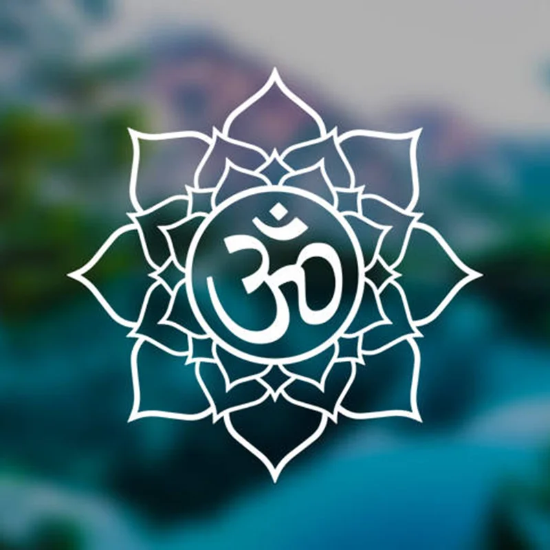 Lotus vinyl naklejka dekoracyjna kwiat Om sanskryt medytacja joga Zen Boho oświecenie okno samochodu ornament naklejka naklejki na laptopa G262
