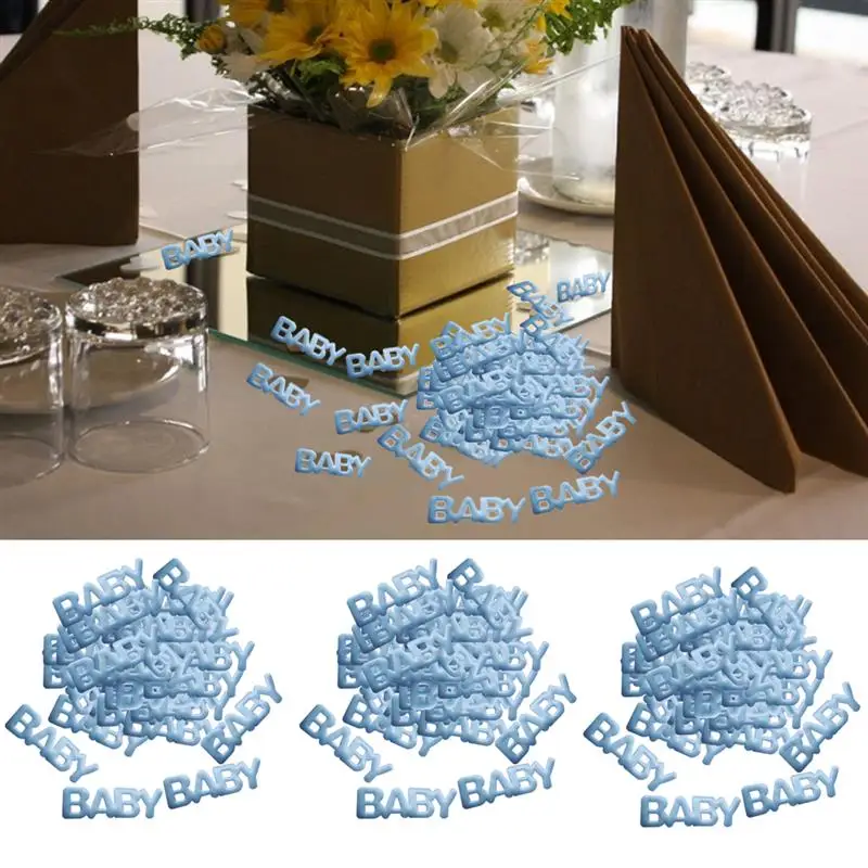 FunPa 200PCS Party Confetti Foot Nipple Baby Bib Shape Confetti Decoration Table Confetti For Baby Shower Party