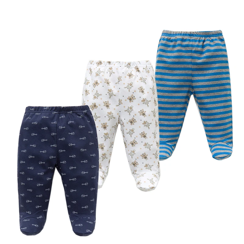 3PCS/lot Baby Pants 100% Cotton Autumn Spring Newborn Baby Boys Girls Trousers Kid Wear Infant Toddler Cartoon For Baby Clothing