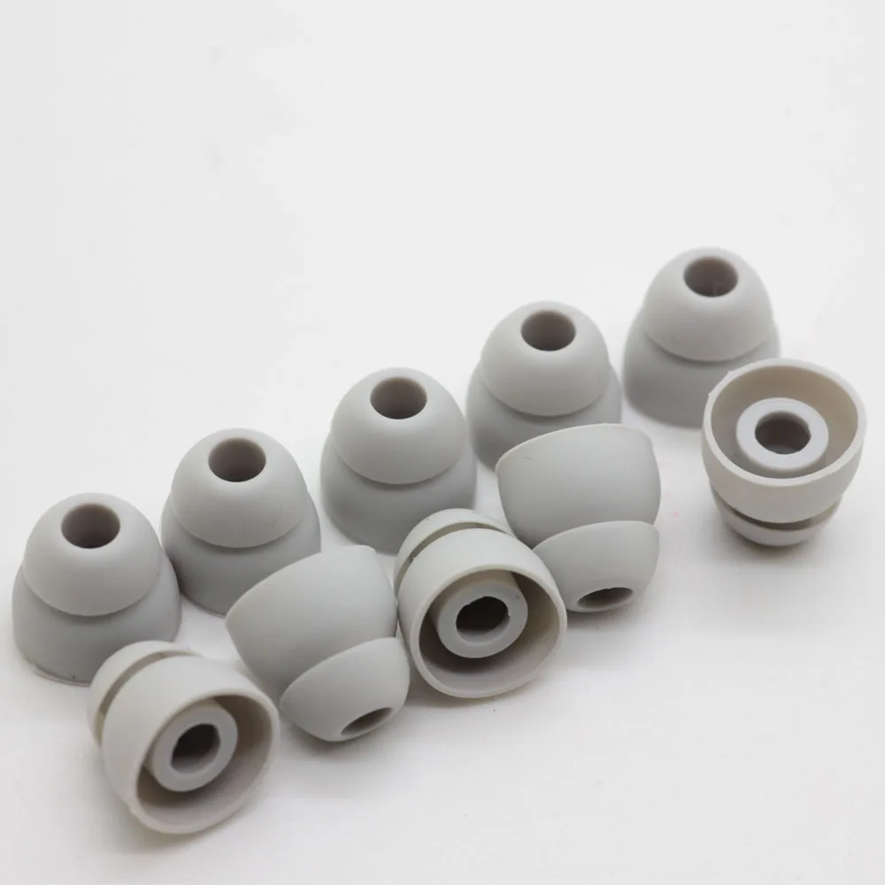 POYATU Double Flange Ear tips Tips For Powerbeats 2 Powerbeats3 Wireless Headphones Replacement Silicone Ear tips Ear Buds Grey