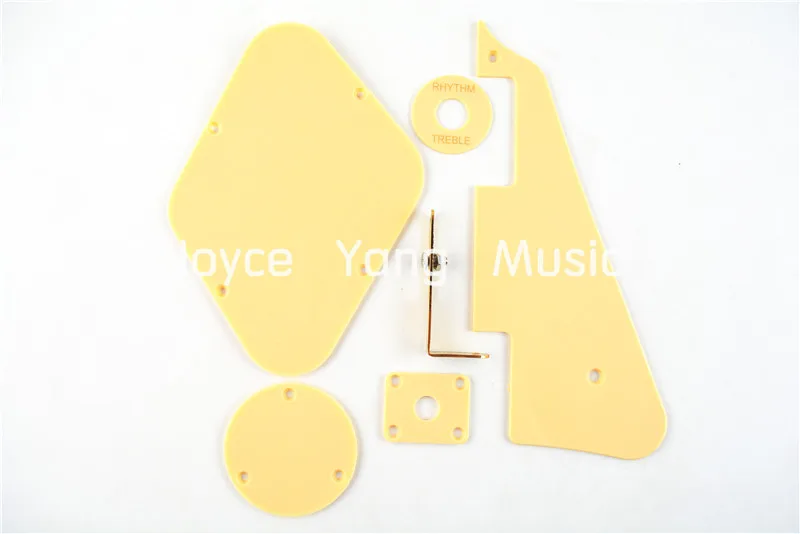 

Niko 1 Set of Cream LP Electric Guitar Plastic Scratch Plate&Brackets Holder Screws Selector Cover Back Plates Pickguards