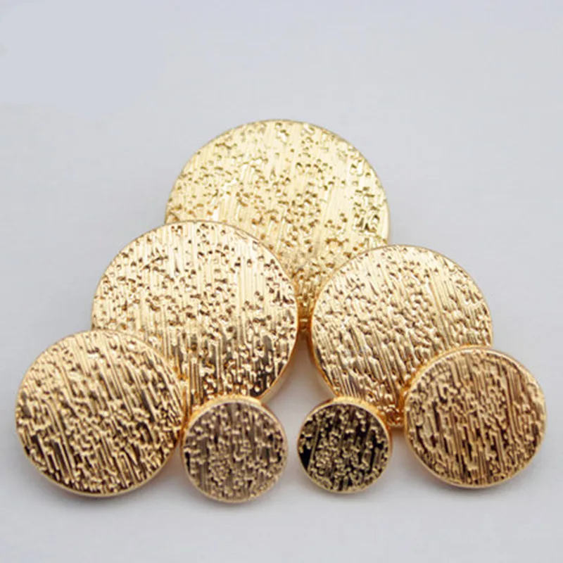 10pcs/lot Brand High-grade Metal Golden Buttons For Coat Clothing Suit Fastener Plating Metal Buttons Sewing Supplies