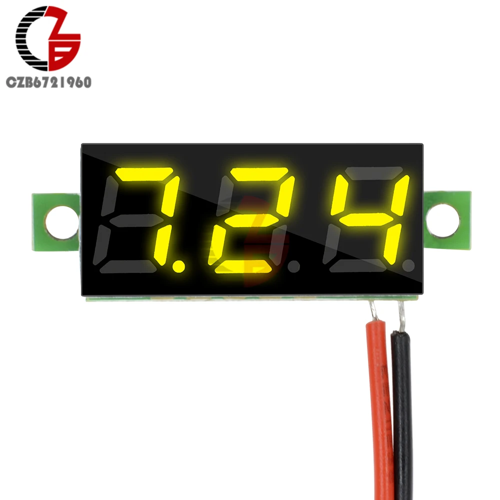 0.28 inch DC 12V Mini LCD Digital Voltmeter Voltage Meter Panel Car Motorcycle Volt Tester Detector Monitor Battery Indicator