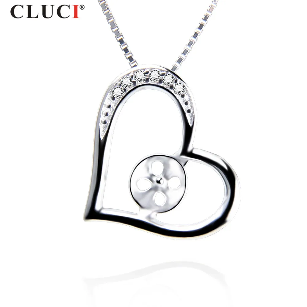 

CLUCI Classic 925 Sterling Silver very Cute & Romantic 7mm Round Pearl Pendant For Women Gift Jewelry SP312SB