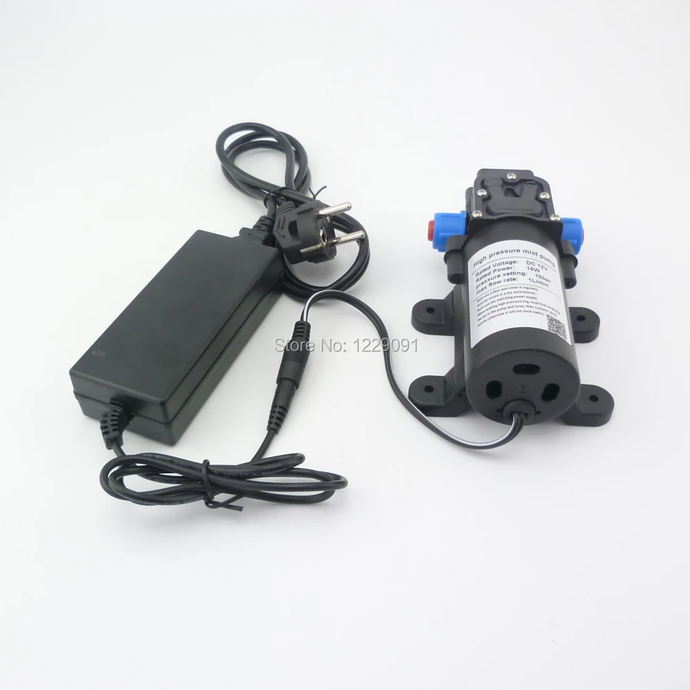 15W 1L/min  8bar Return valve type Mini DC 12v electrical high pressure sprayer pump water mist Pump fog pump misting pump