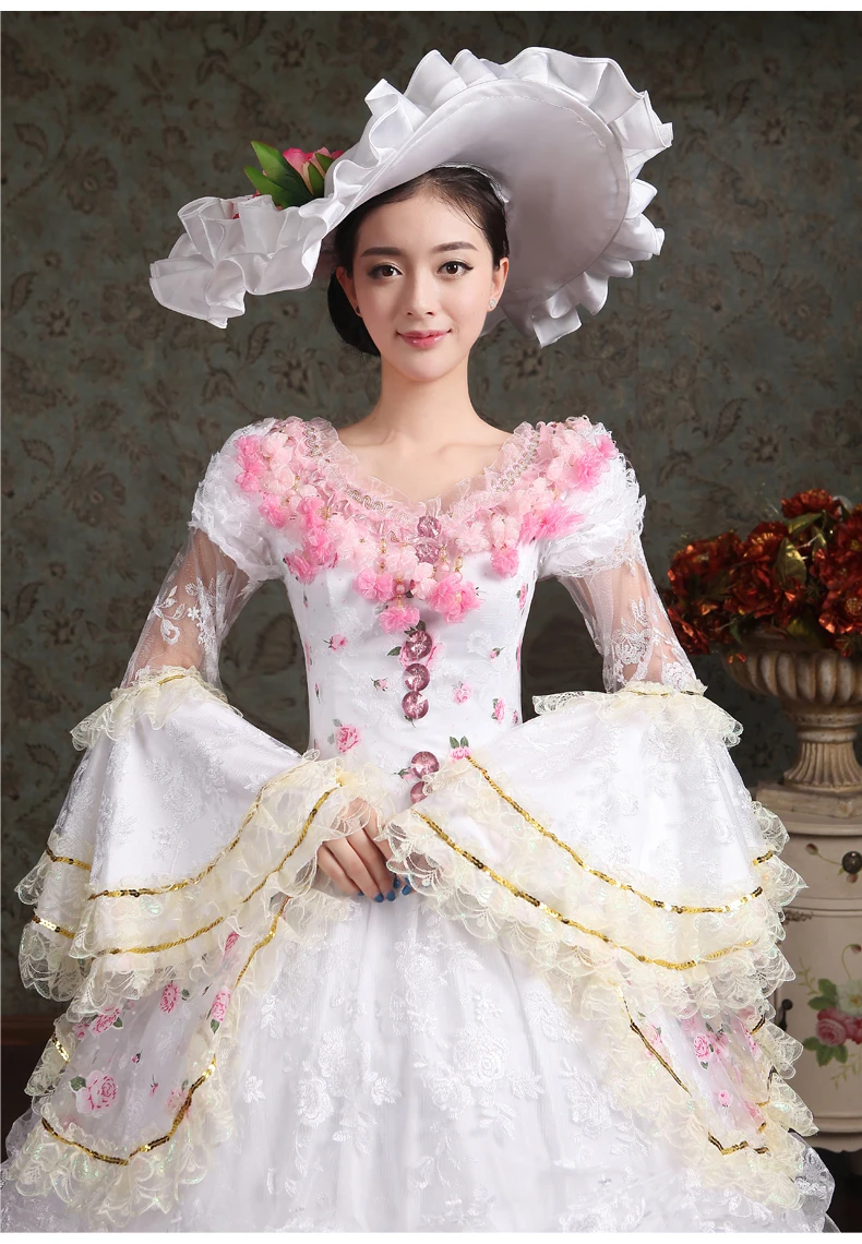 Medieval Renaissance Queen Princess Victorian Costume Edwardian Victorian Dress Halloween Cosplay Costume For Women