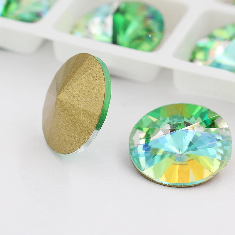 Crystal glass Rhinestones Rivoli Stones for clothing Loose Rhinestones gule On Garment applique Stones for Jewelry Making 5pcs