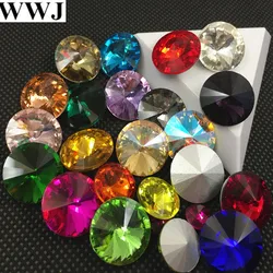 All Sizes Colors Glass Rivoli Crystal Fancy Stone 6mm 8mm,10mm,12mm,14mm,16,18mm Jewelry Stones AB, Pink,Siam Red can Mix