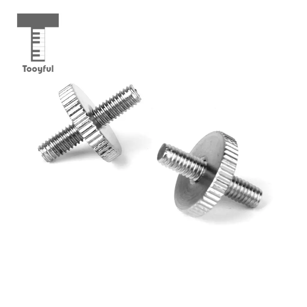 Tooyful High Quality 2Pcs Nickle Plated Metal Mandolin Guitar Bridge Post Height Adjustment Screw Silver for Archtop Jazz Guitar