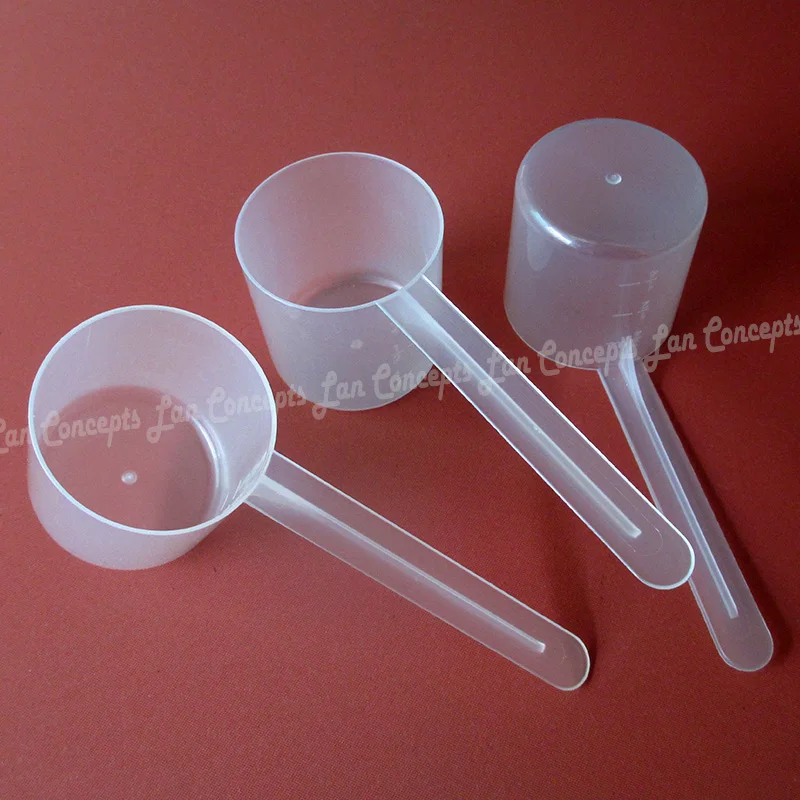 20pcs/lot 30 gram Plastic Measuring Scoop 30g / 60ML Measure Spoons with scales - translucence Free shipping