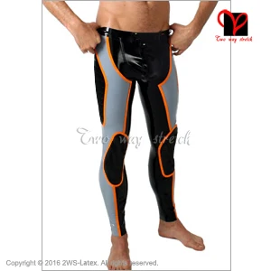 

Sexy Latex Pants with trims Skinny Rubber tights Gummi Bottom leggings Trousers bottoms jeans plus size XXXL men KZ-069