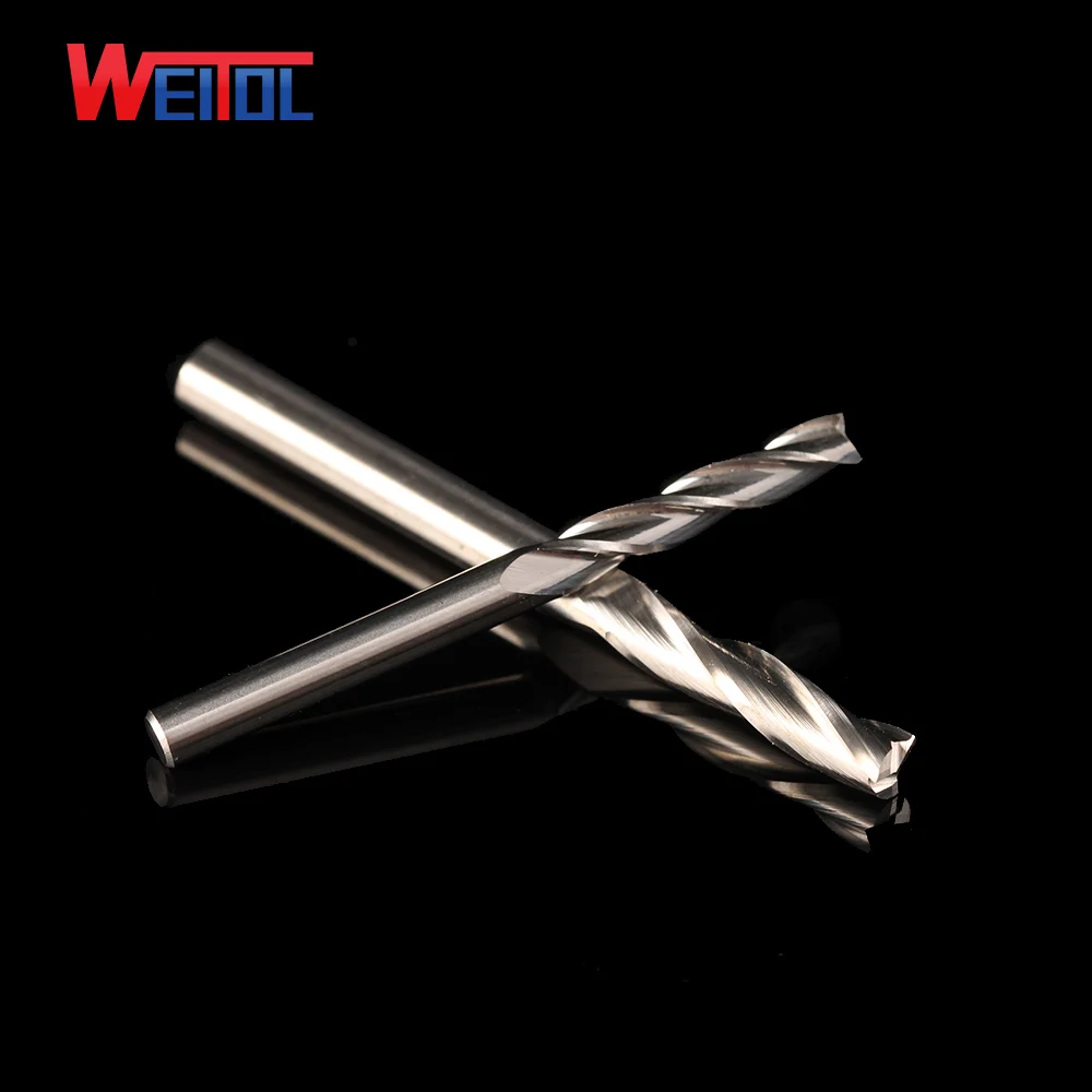 Weitol 1pcs N 3.175mm three flutes end mill cnc router bit milling cutter carving tool for wood