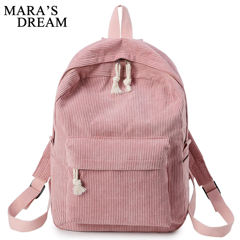 

Mara's Dream Backpacks Women Velour Zipper Softback Solid Bag Fashion Soft Handle School Backpack Rucksack School Bag for Girls