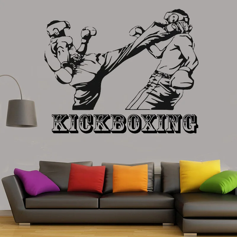 kickboxing box sport Wall decal kick Competition Room decoration art mural Waterproof Removeable Vinyl DIY Wall Sticker G965