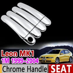 for Seat Leon MK1 1999-2004 1M Luxurious Chrome Handle Cover Trim Set 2000 2001 2002 2003 Car Accessories Stickers Car Styling