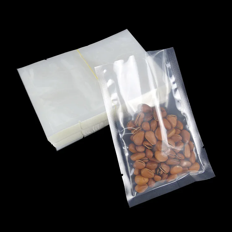 18*26cm Open Top 50Pcs/Lot Clear Heat Seal Beef Tea Freezed Food Storage Poly Packing Bags Vacuum Pouch Plastic Package Pack Bag