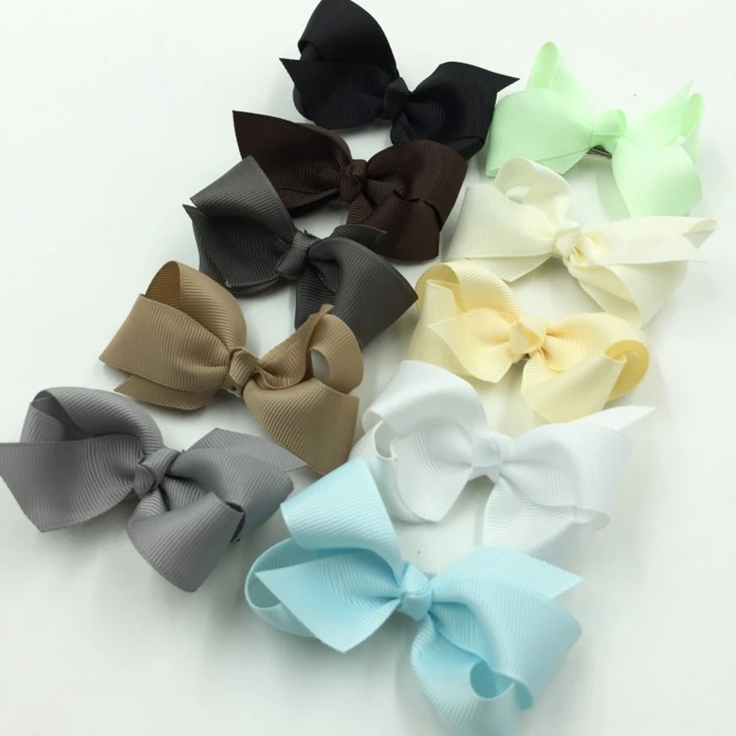 120pcs/lot 8cm Grosgrain Ribbon Hair Bows with Hair Clips For Women Baby Boutique HeadBows/Hairclips Girls' Hair Accessories DIY