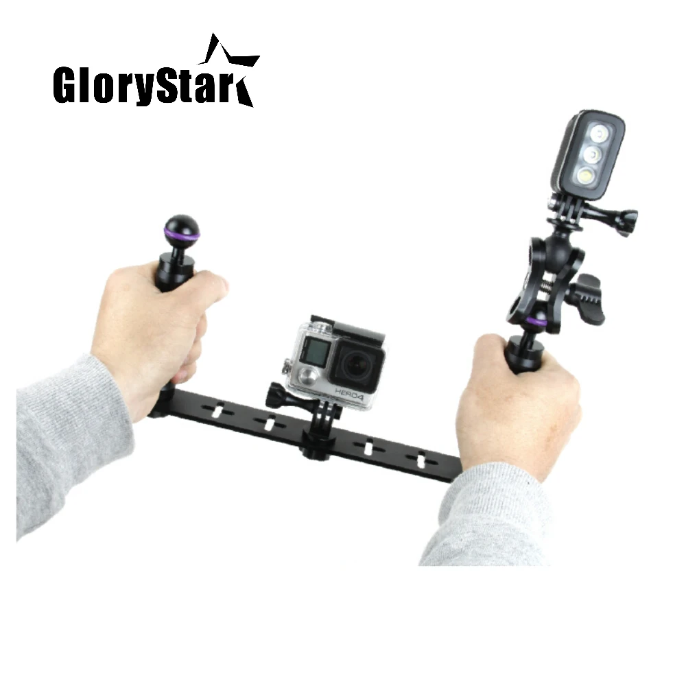 GloryStar Handheld Selfie Monopod Diving Underwater Light Arm Aluminum Mount for GoPro 3/3+/4 Xiaoyi SJ4000 SJ5000 SJ6000 Camera