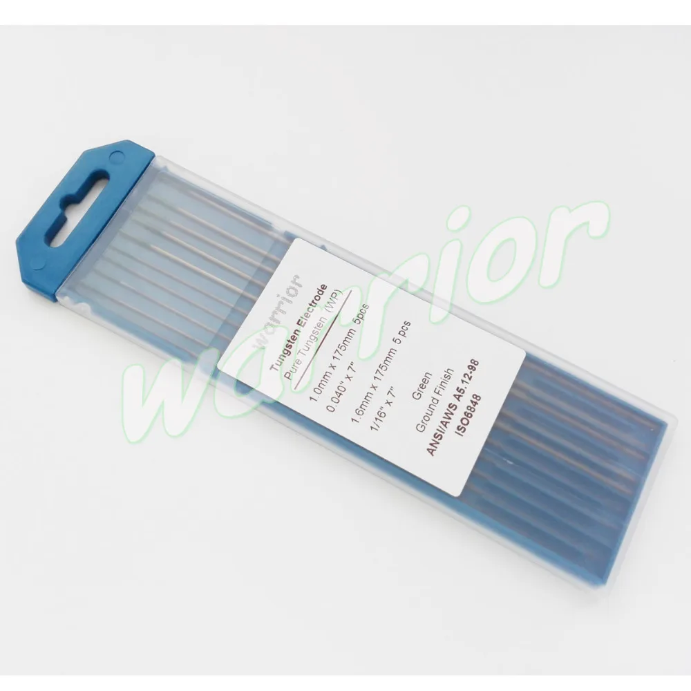 

Ground Finish 1.0mm & 1.6mm WP Pure Tungsten Electrodes 175mm Length For TIG Welding Green Tips