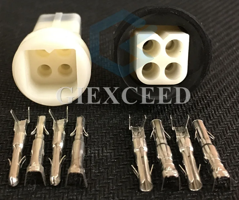 2 Sets 4 Pin Electronic Quadrate Waterproof Insulated Wire Electric Connector AC Assembly Female Male Socket