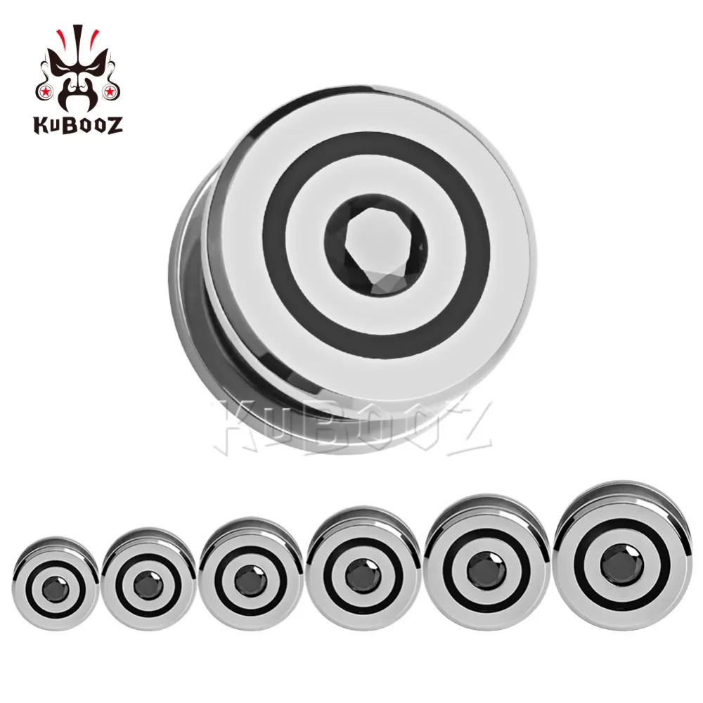 Wholesale Price Stainless Steel Circle Zircon Ear Tunnels Plugs Gauges Body Piercing Jewelry Expander Stretchers 36PCS