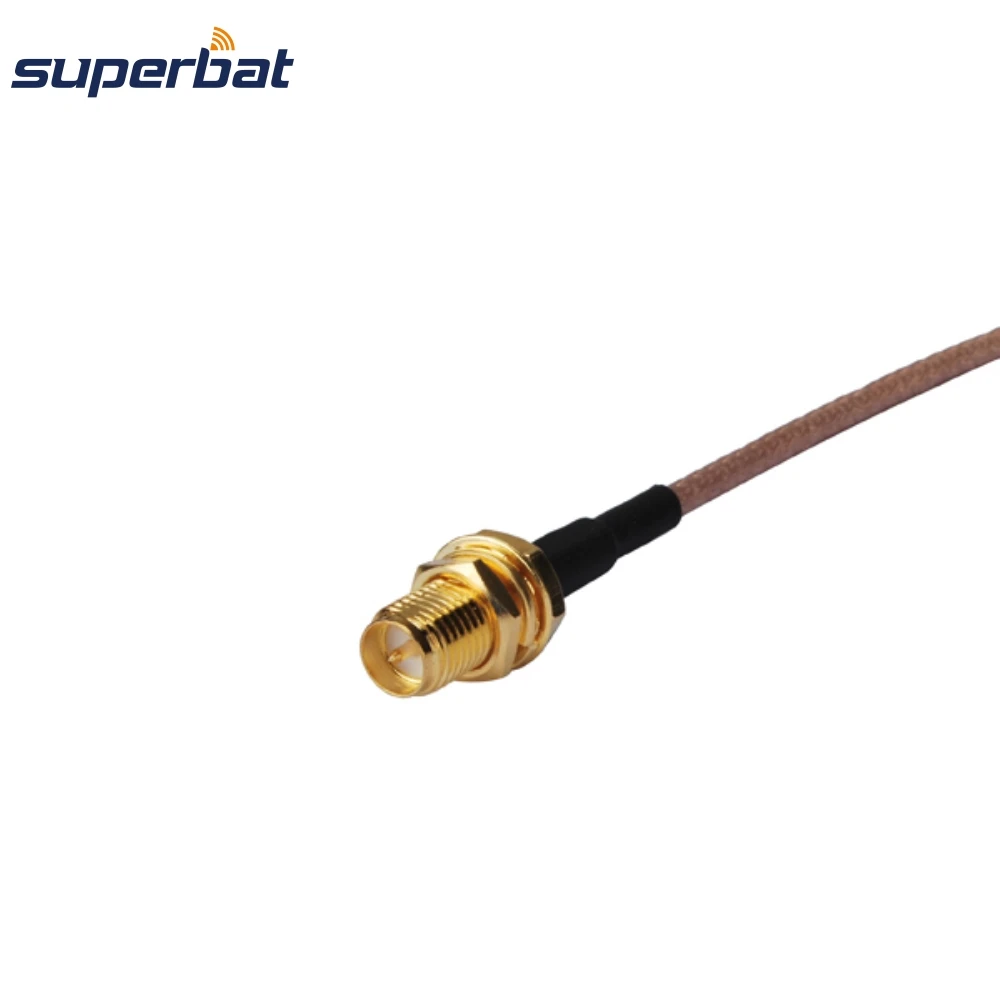 Supetbat MS147มุมขวา RP-SMA หญิง (ชาย) Bulkhead Pigtail สาย RG316 15ซม.สำหรับ Wireless