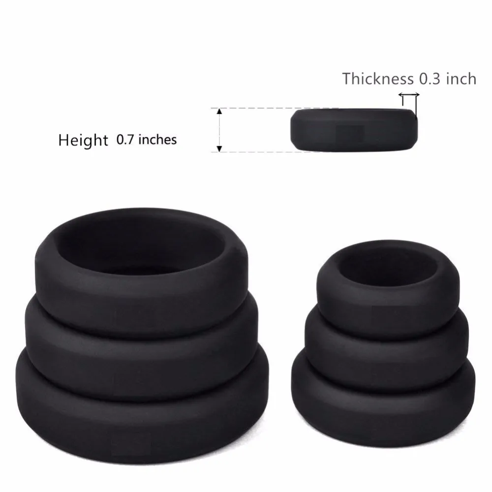 Male Small Large Silicone Erection Penis Lock Cock Ring Set  Ball Stretcher Cock Ring Man Delay Ejaculation Sex Toy