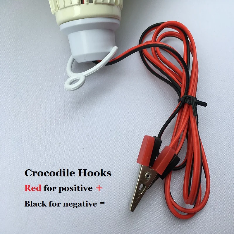 12V DC Led Tent Bulbs Portable Lamp Outdoor Camping Barbecue Globe Hanging Emergency Lights Crocodile Hook Cool White 20/30/40w