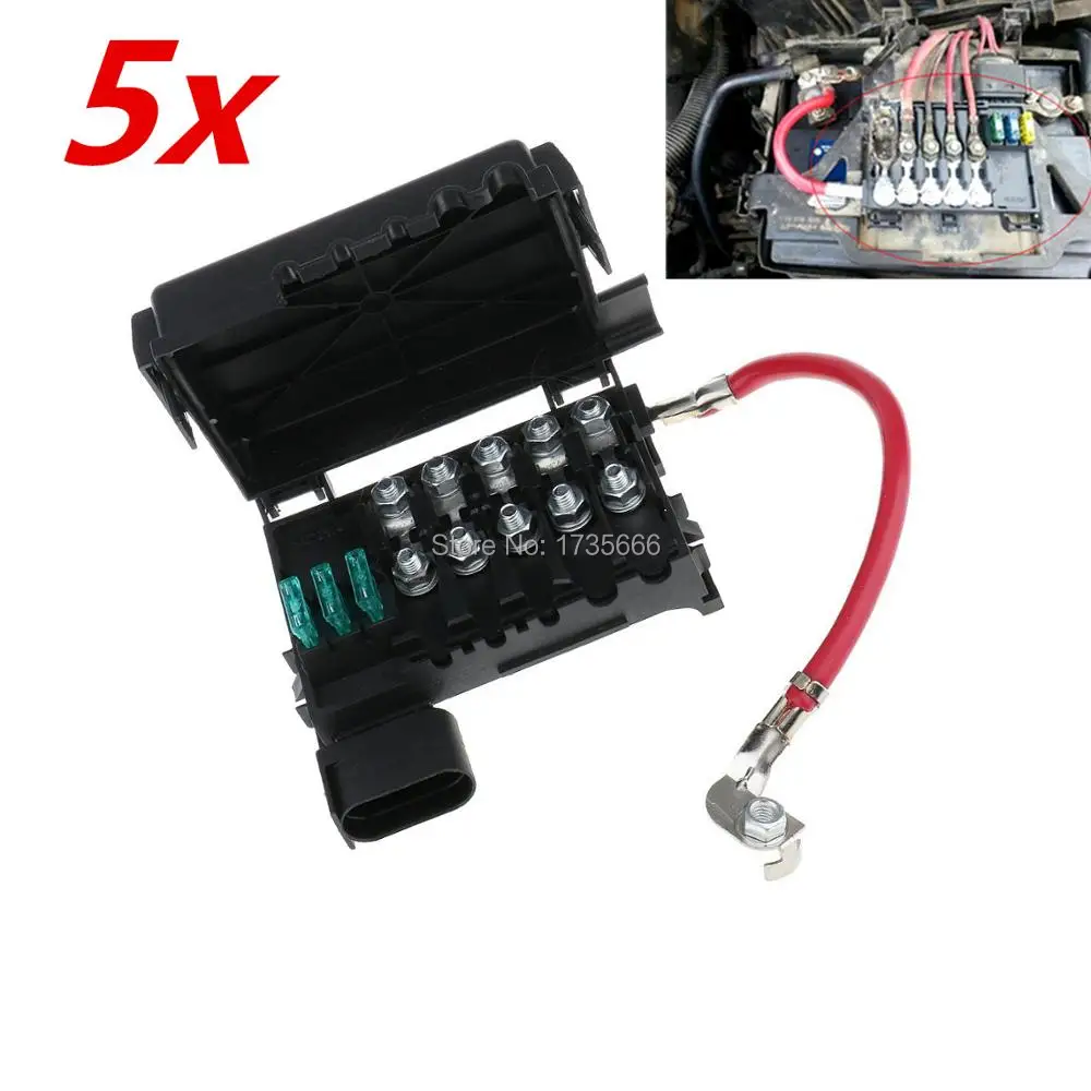 5PCS Car Battery Fuse Box Holder Terminal for VW 99-04 Jetta Golf Mk4 1J0937550A / 1J0937550B