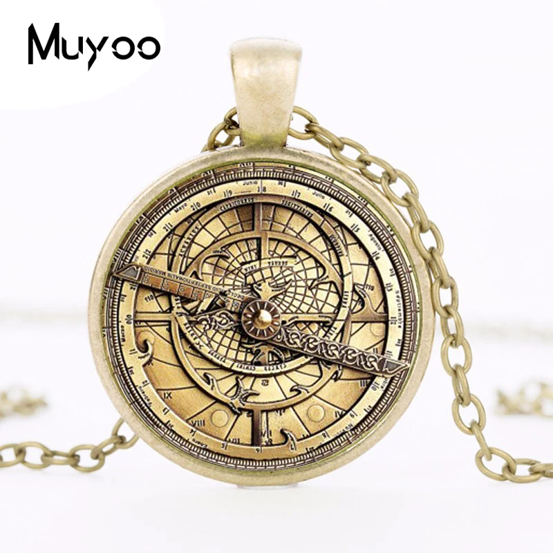 Steampunk Mysteries BILL CIPHER WHEEL Necklace Glass mens astrolabe women best friends Pendant HZ1