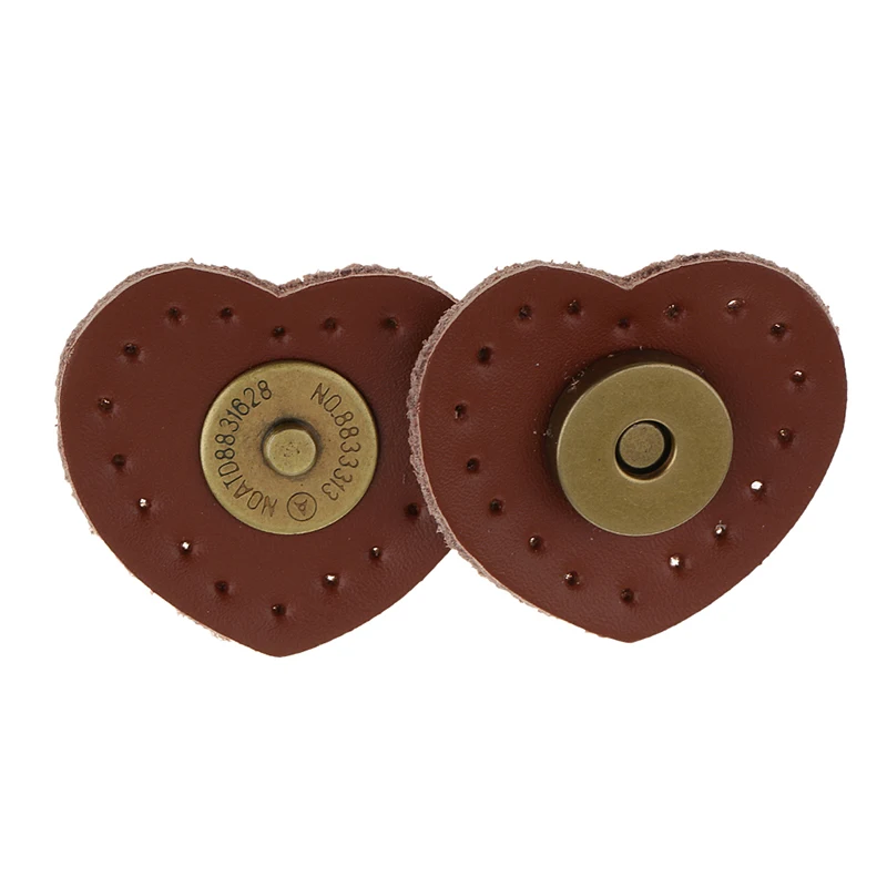 Leather Bag Buckle Magnetic Snap Buckle Heart-Shaped Buckle Replacement for DIY Handbag Bag Fastener Sewing Accessories KZ0269