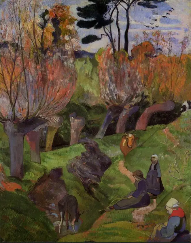 

High quality Oil painting Canvas Reproductions The willows (1889) by Paul Gauguin hand painted