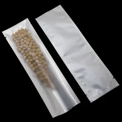 100 Pieces Flat Heat Sealable Open Top Matte Translucent Metal Package Organizer Food Grade Pure Aluminum Mylar Foil Storage Bag