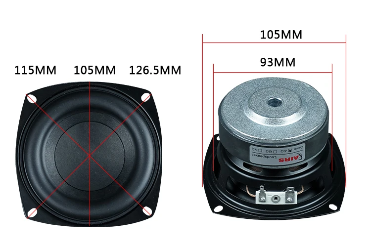 HI-FI DIY S4-105 4 inch 60W AUDIO Round Woofer Speaker High power BASS Home Theater 2.1 Subwoofer Unit 2 Crossover Louspeakers