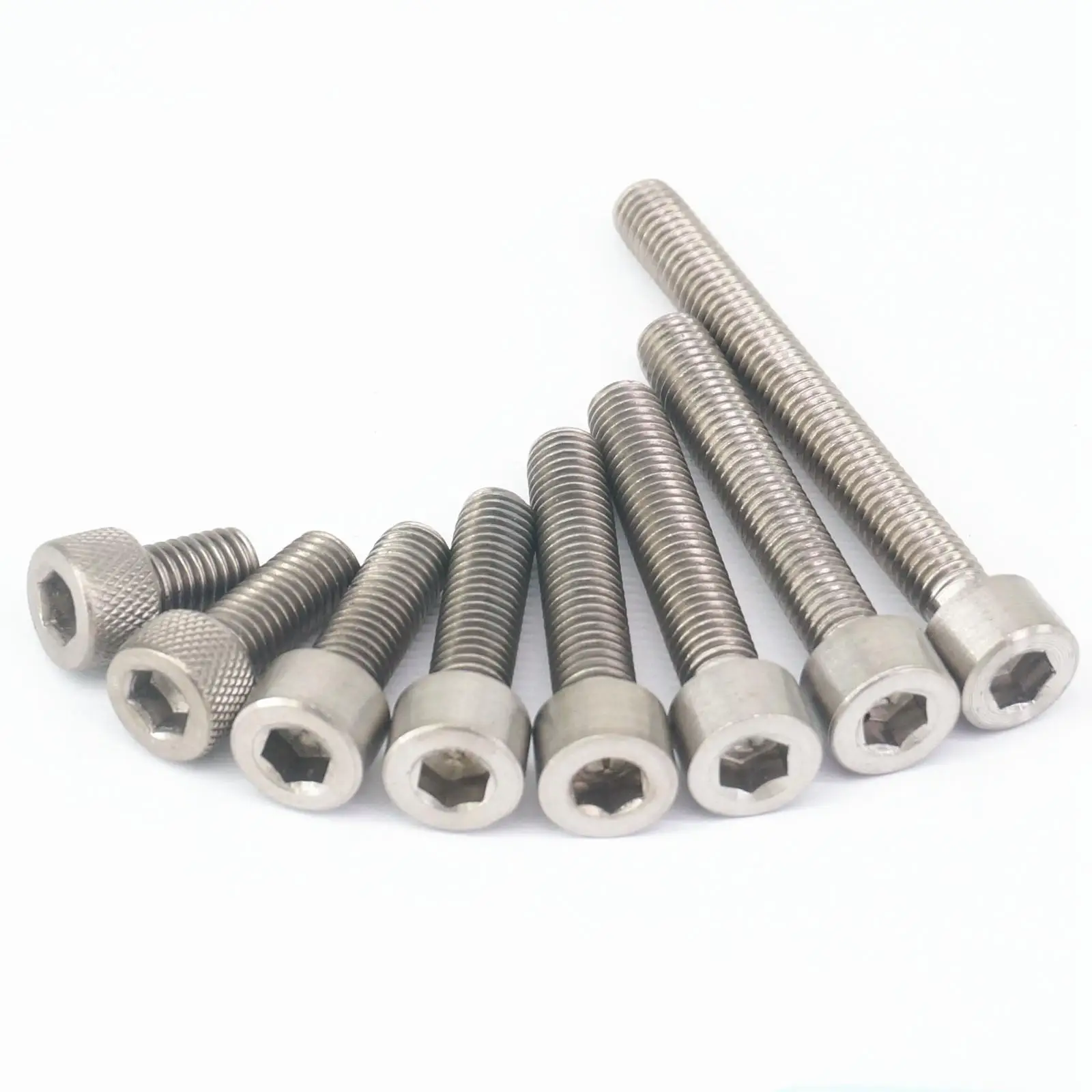 

(5) M8x1.25 Thread Length 10/12/15/20/25/30/35/40/45/50mm GR2 TA2 Pure Titanium Hex Socket Head Cap Screw Bolts DIN 912