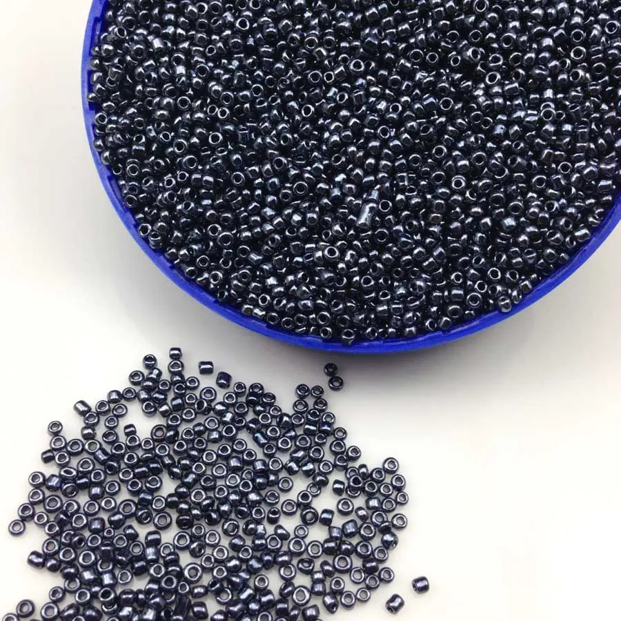 16g 1000pcs 2mm 12/0 Navy Blue Metal Color Round Loose Spacer Beads Cezch Glass Seed Beads Handmade Jewelry DIY Garment Bead