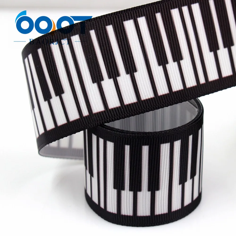 1-1/2\'\' 38mm Piano key  Printed grosgrain ribbon,10yrds DIY Hair Bow Wedding Festival Home Party Birthday Decorations