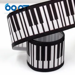 1-1/2'' 38mm Piano key  Printed grosgrain ribbon,10yrds DIY Hair Bow Wedding Festival Home Party Birthday Decorations