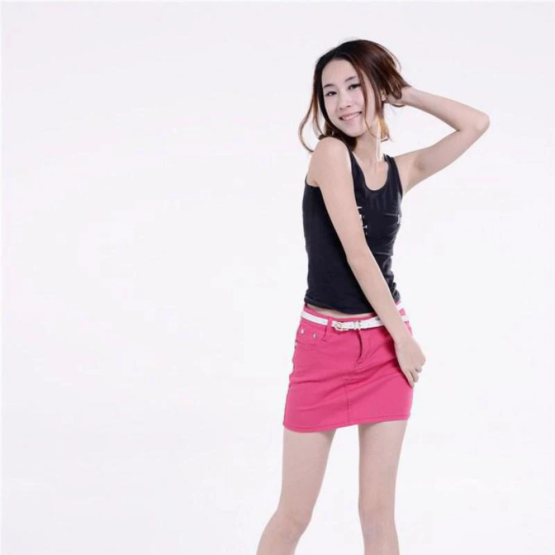 2024 Spring And Autumn New Arrival All Match Slim Multi Color Short Skirt Candy Color Sexy A Line Mini Skirt Free Shipping