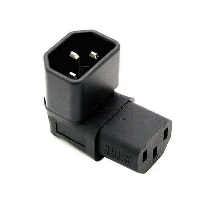 C 14 IEC Male C14 to C 13 Up Direction Right Angled 90 Degree IEC Female C13 Power Extension Adapter