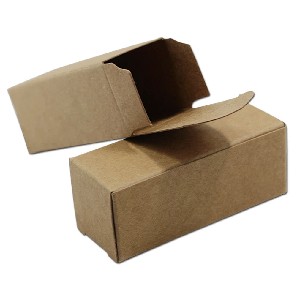 2.8*2.8*7cm Brown Kraft Paper Box for Lipstick Cosmetic Perfume Essence Bottle Kraft Paper Boxes Essential Oil Packing Box