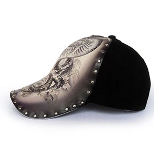 FS Winter 3D-Druck Baseballkappen mit chinesischem Drachen für Herren, Marken-Designer-Hut für Damen, Snapback Hip-Hop-Kappe mit Nieten, Herrenkappe – Detail 1