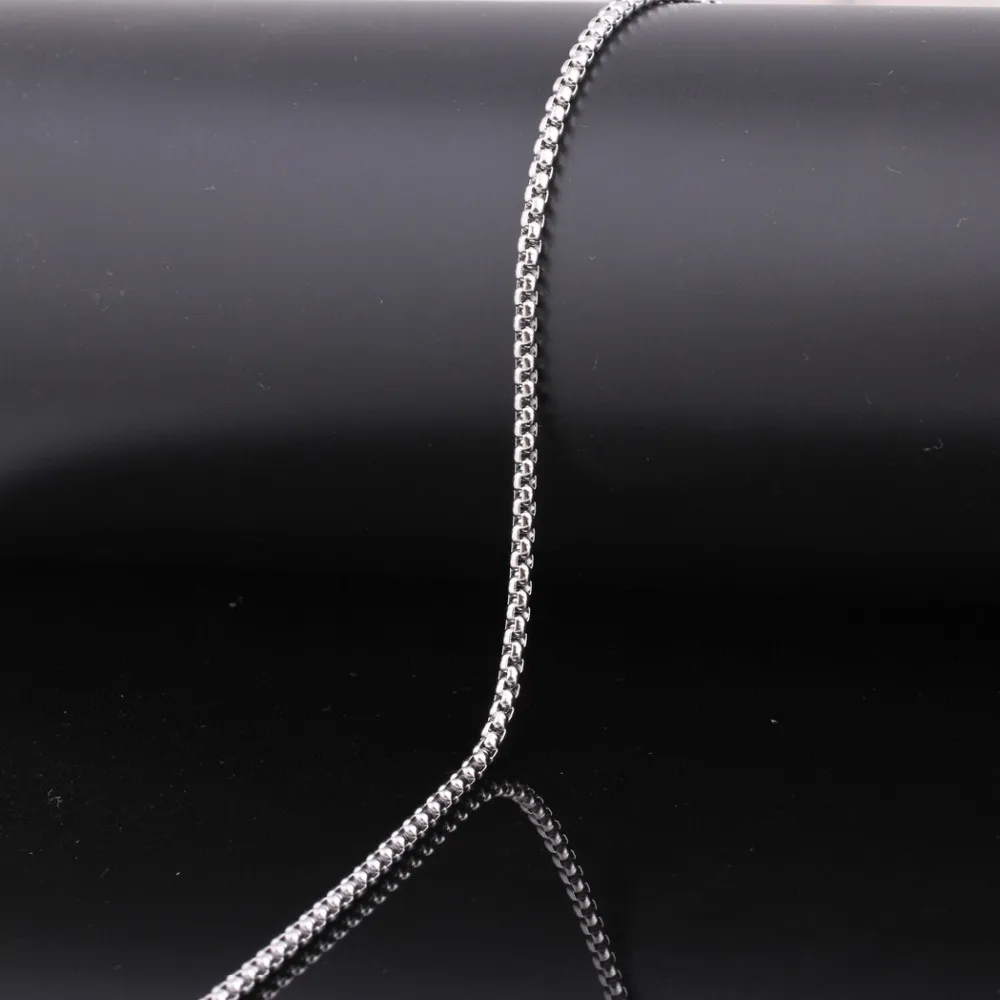 Naszyjnik łańcuch dla mężczyzn 60cm długi naszyjnik 3mm szeroki naszyjnik dla mężczyzn SilverTitanium łańcuch z ogniwami stalowymi naszyjniki mężczyzn — zdjęcie 5