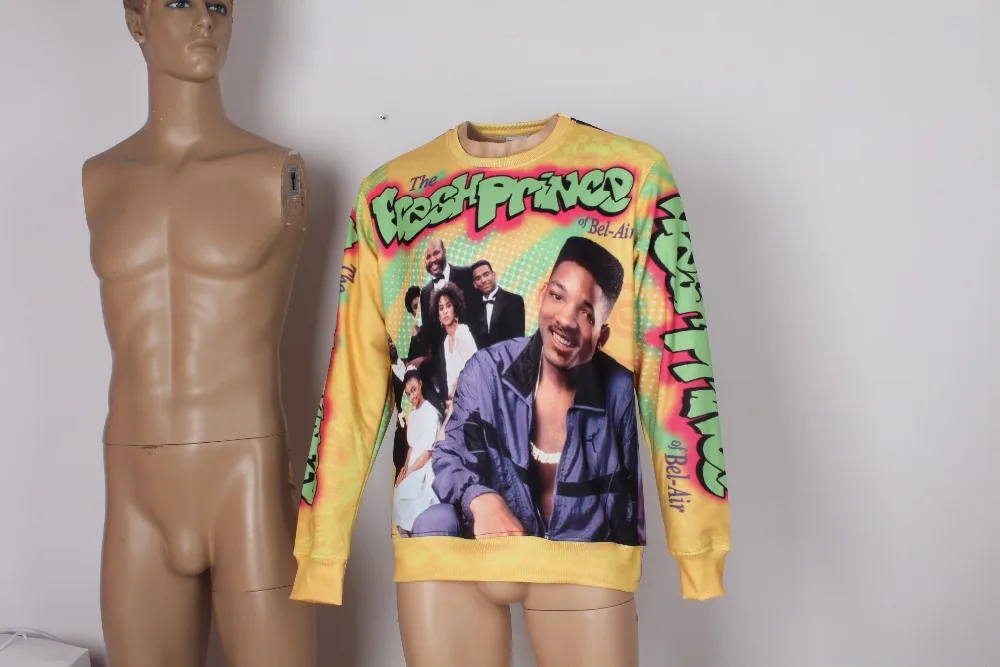 REAL American SIZE  Fresh Prince bel air  Sublimation Print Crew neck Sweatshirt Jacket