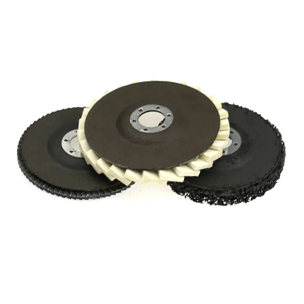 3 peças 115-125mm Rebarbadora Discos de Moagem para o Metal Derusting Polimento do Espelho