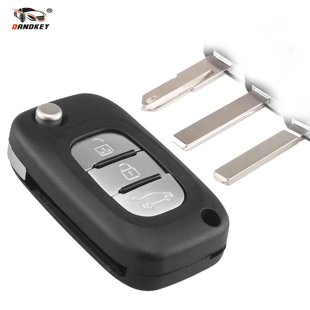 Dandkey 3 Buttons Flip Folding Car Key Shell For Renault Vivaro/Master/Traffic/laguna/Fluence/Clio /Megane /Kangoo Modus